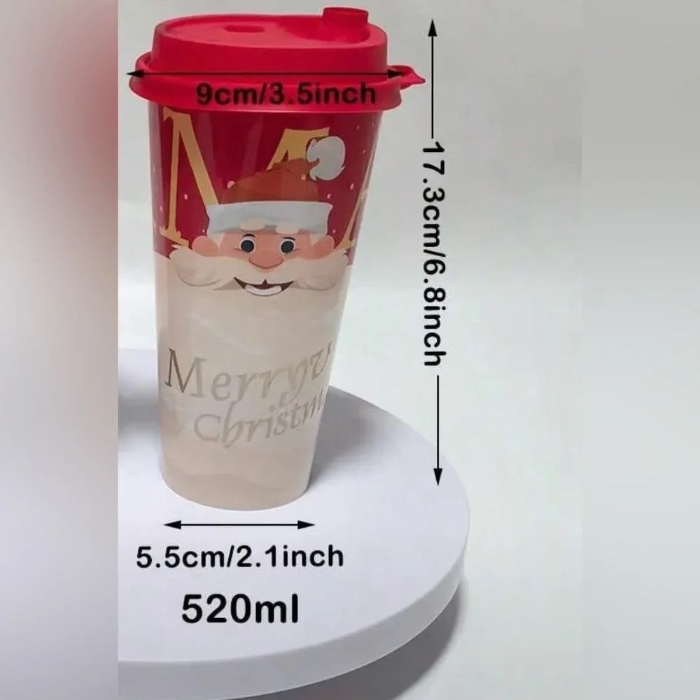 Festive Christmas and New Year Travel Mugs Set 25 plastic, reusable, 17.58oz